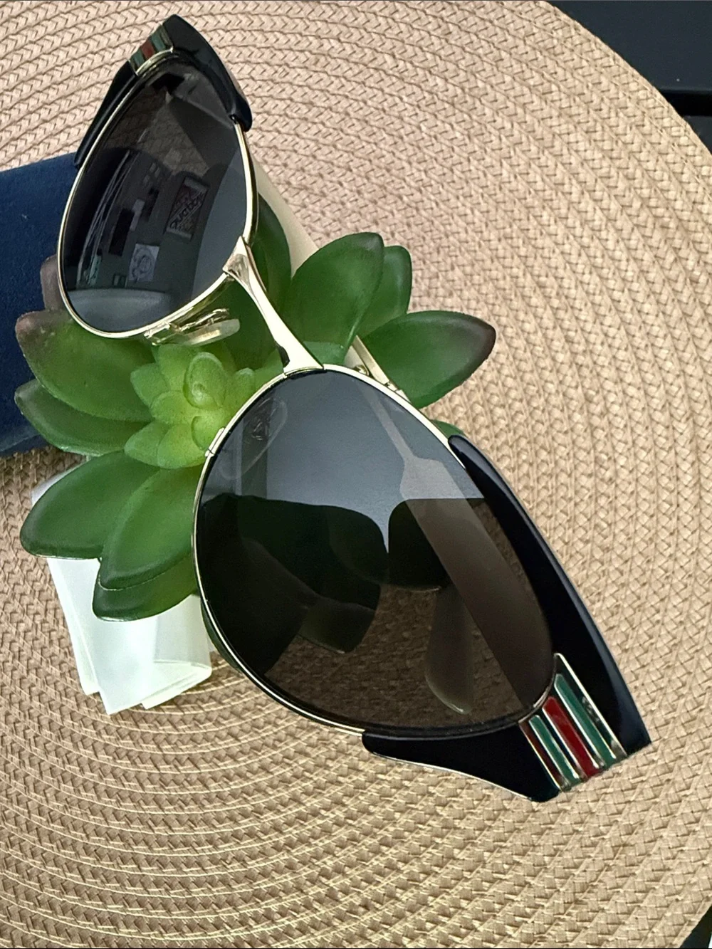 Gucci ☀️ GG0522S SYLVIE Metal & Acetate Cat-Eye Sunglasses, Black - Picture 7 of 8